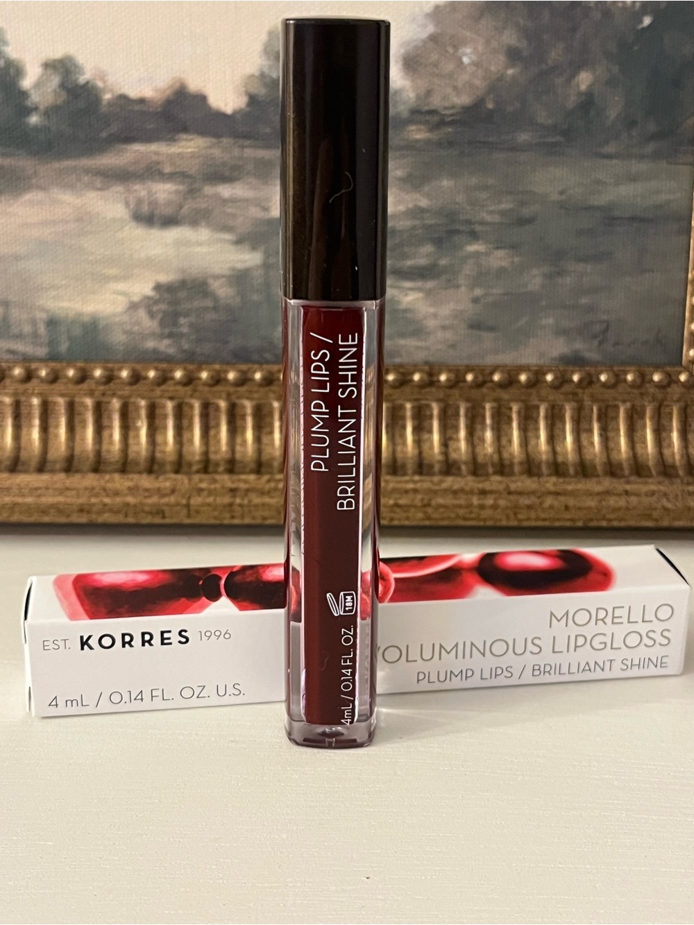 New in Box Korres Morello Voluminous Lip Gloss 58 Bloody Cherry